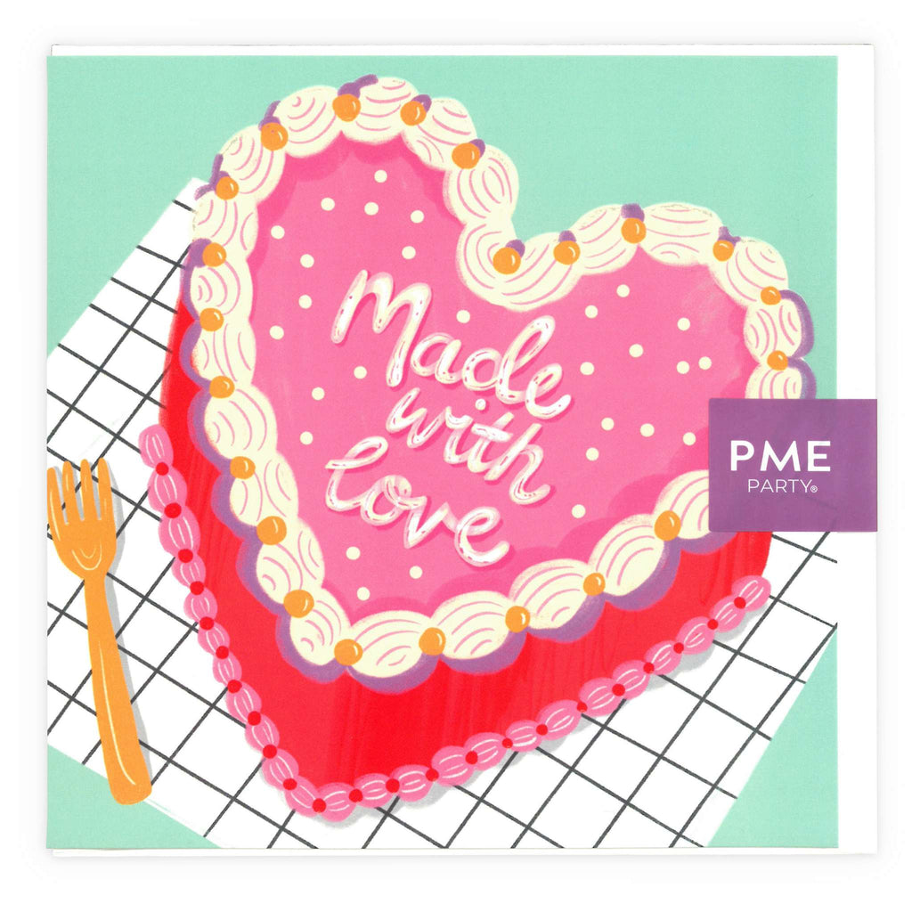 Made with Love' Heart Cake Grußkarte