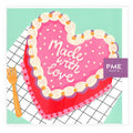 Made with Love' Heart Cake Grußkarte