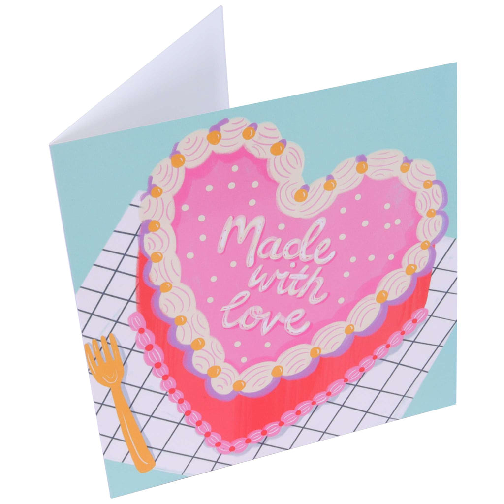Made with Love' Heart Cake Grußkarte