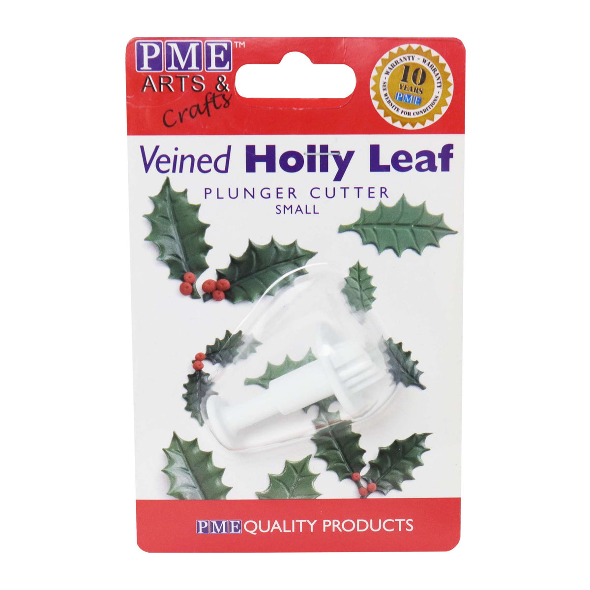 Small Veined Holly Leaf Plunger Cutter (23mm)