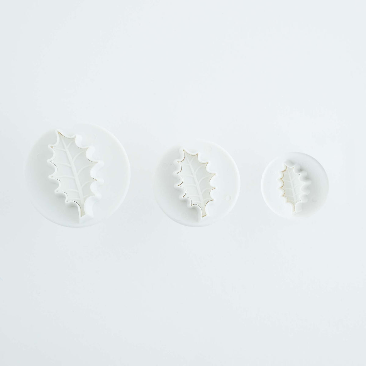 Veined Holly Leaf Plunger Fondant Cutters Set Of 3