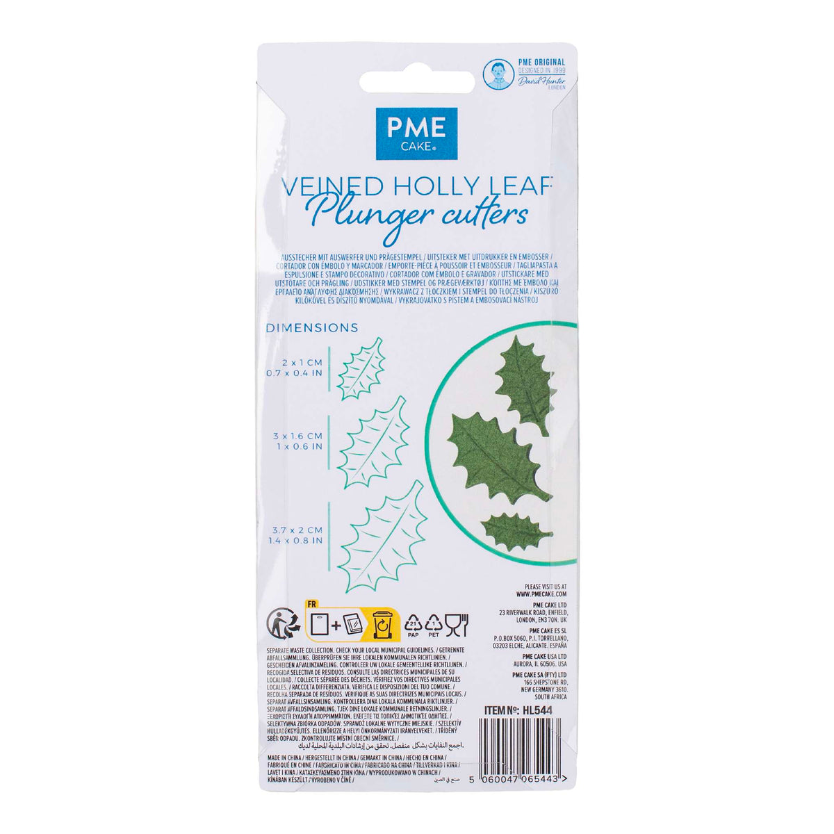 Veined Holly Leaf Plunger Fondant Cutters Set Of 3