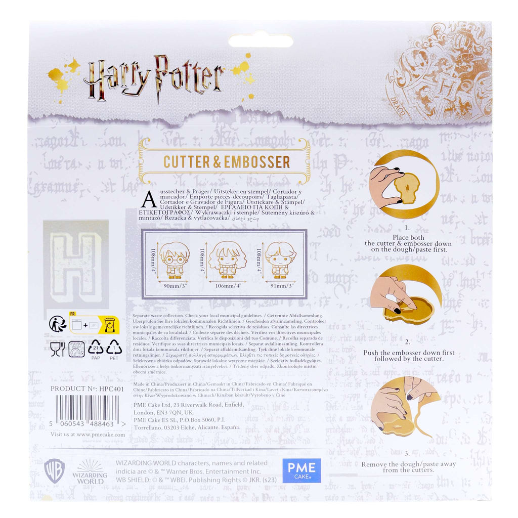 Harry Potter Coupeurs et Emporte-pièces (Set de 3), Harry, Ron & Hermione