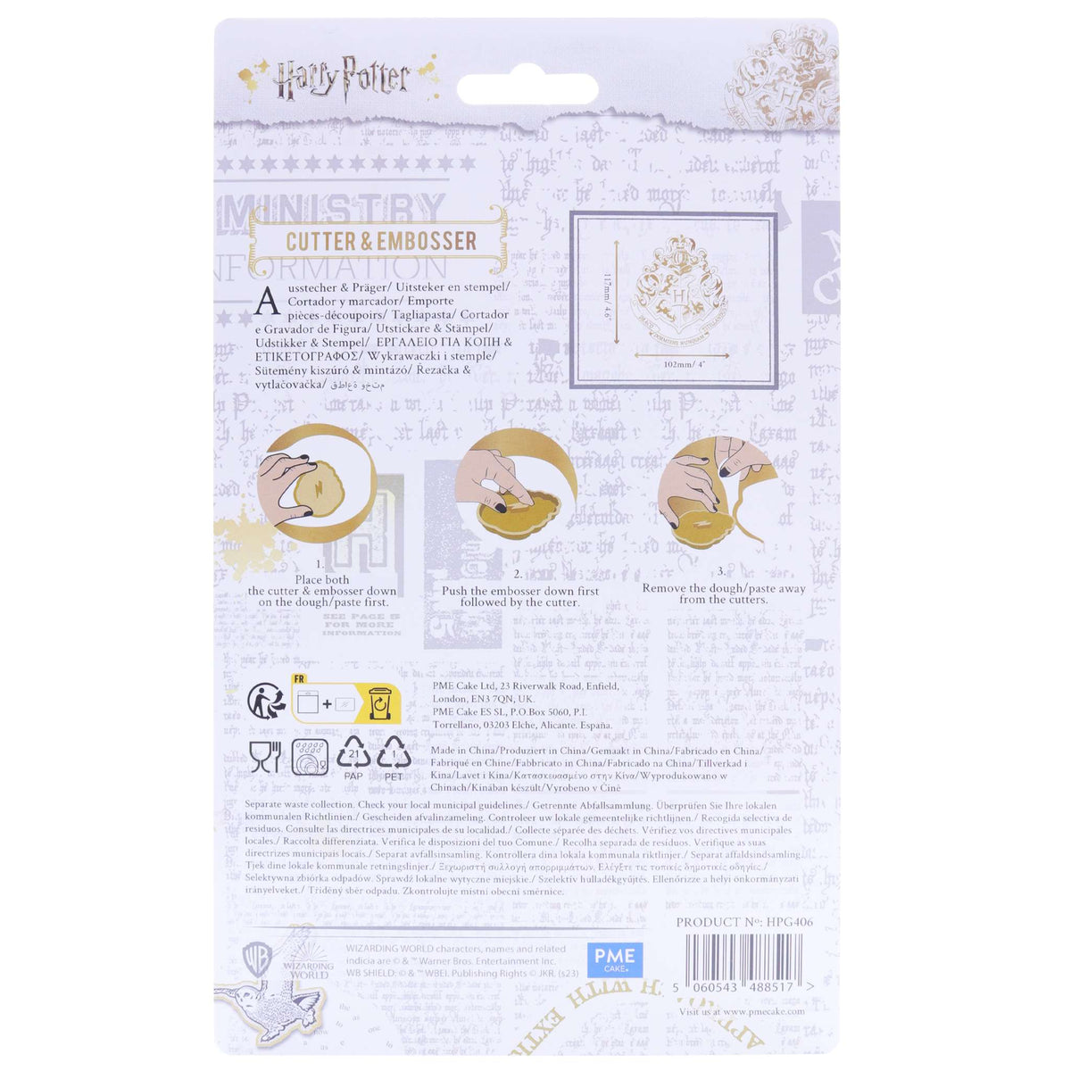 Hogwarts Crest Cookie Cutter & Embosser