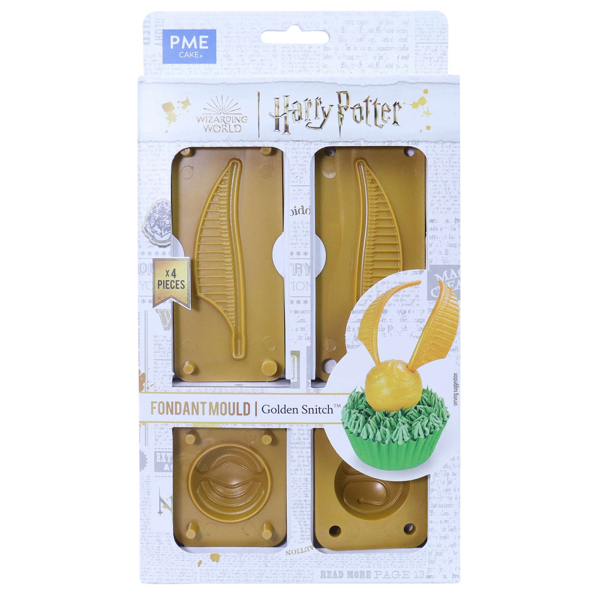 Harry Potter Fondant Mal, Quidditch Golden Snitch, 4 stuks