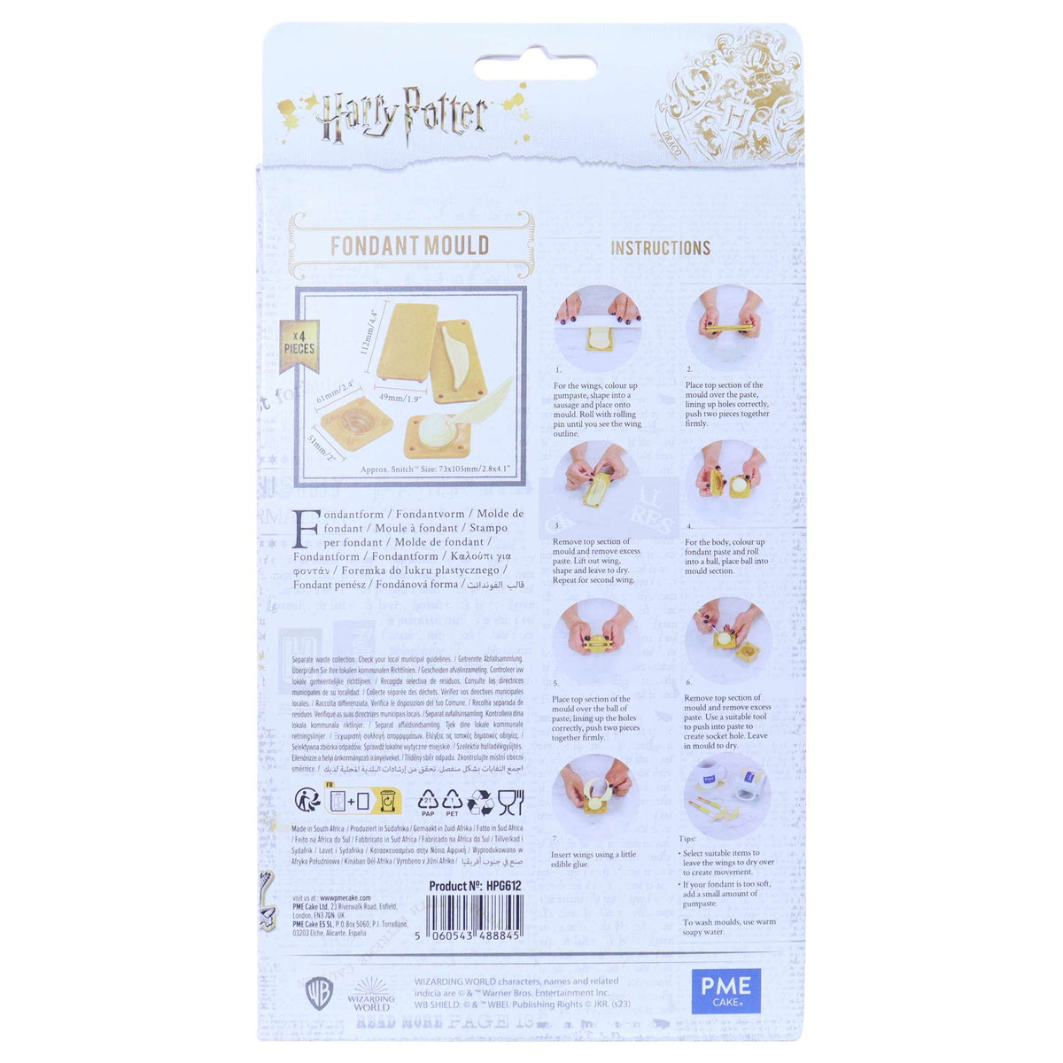 Harry Potter Fondant Mal, Quidditch Golden Snitch, 4 stuks