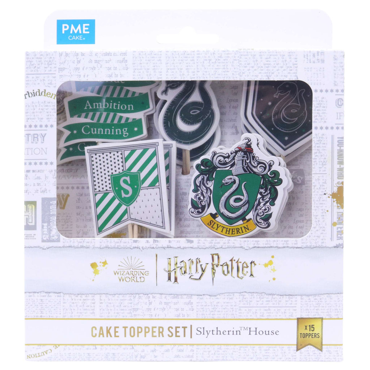 Harry Potter Toppers para Pasteles, Set de 15, Slytherin