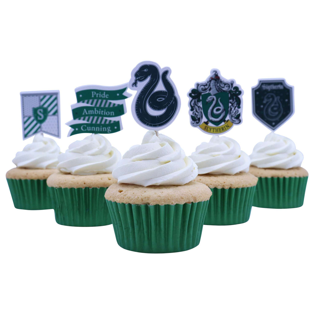 Harry Potter Toppers para Pasteles, Set de 15, Slytherin