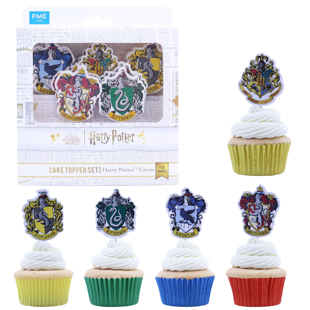 Harry Potter Toppers de Gâteau, 15 pièces, Blason de Poudlard
