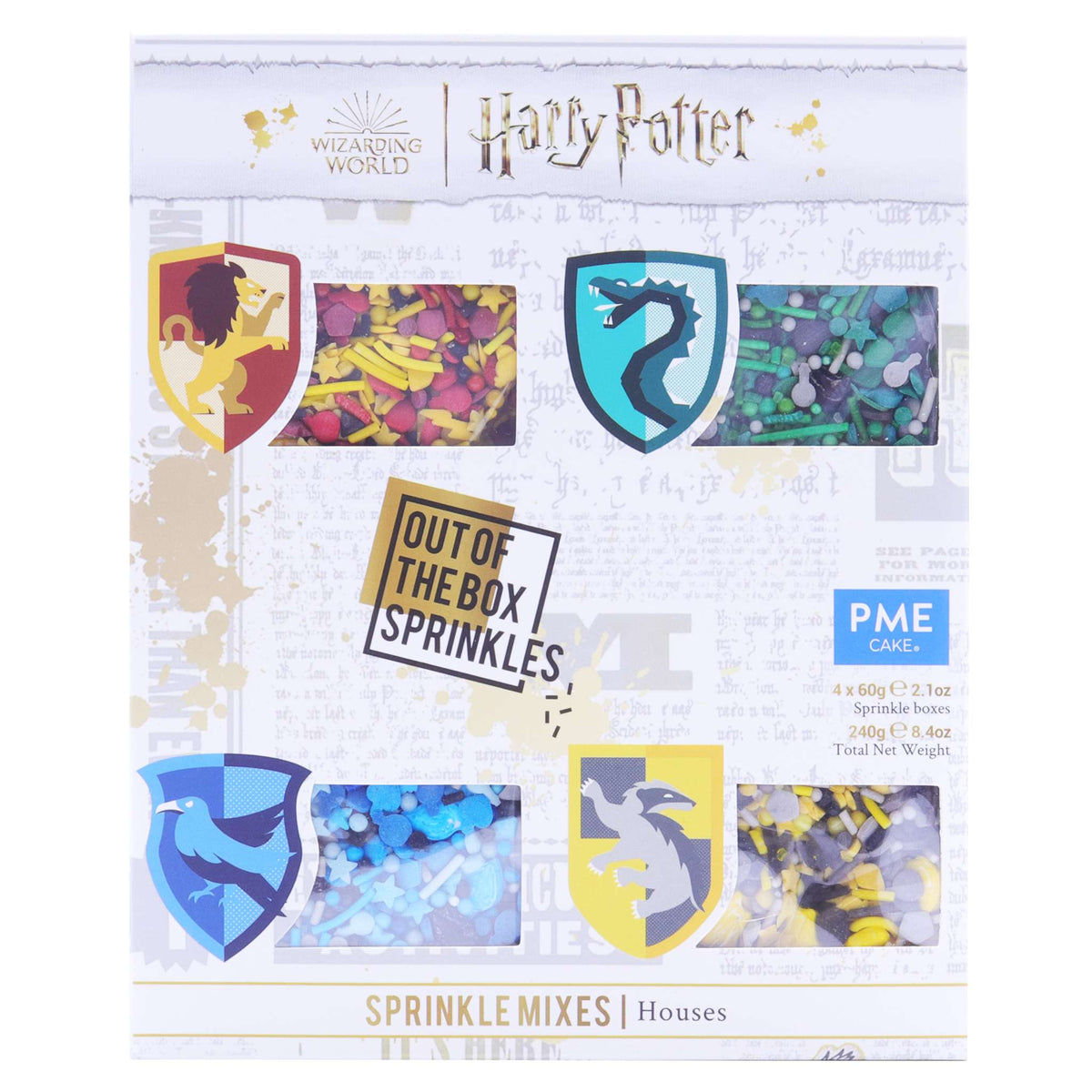 Harry Potter 240g Mix van Strooisels, 4 stuks, Hogwarts Huizen