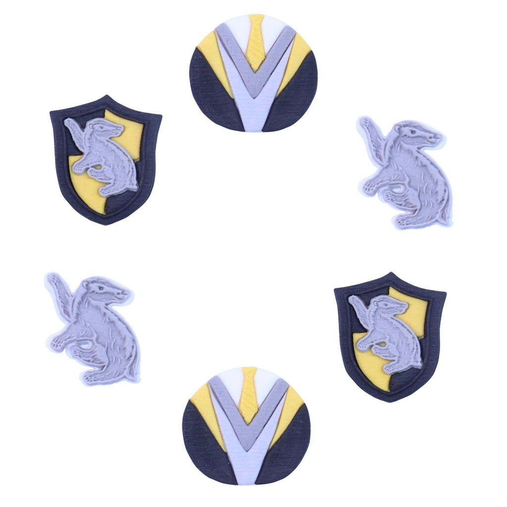 Harry Potter Eetbare Cupcake Toppers, 6 stuks, Hufflepuff