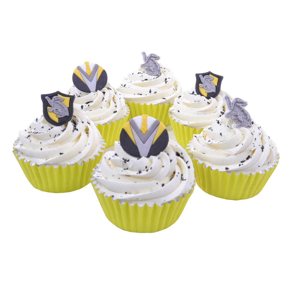 Harry Potter Eetbare Cupcake Toppers, 6 stuks, Hufflepuff
