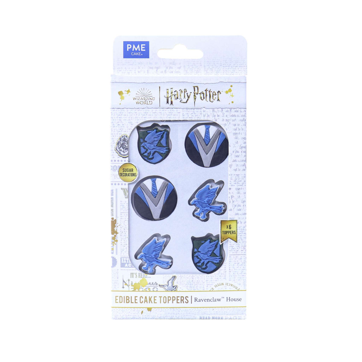 Harry Potter Essbare Zucker Tortenaufsatz, 6er-set, Ravenclaw