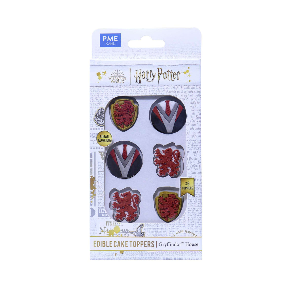 Harry Potter Essbare Zucker Tortenaufsatz, 6er-set, Gryffindor