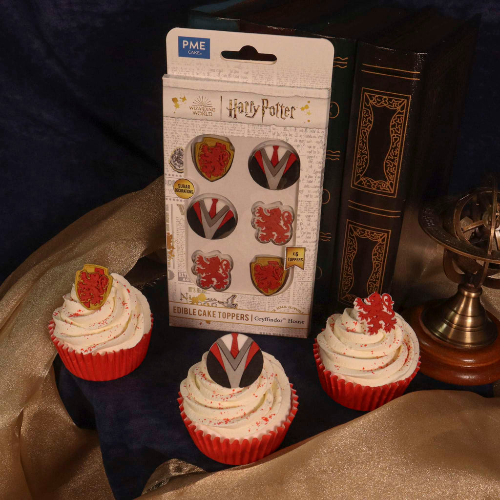 Harry Potter Essbare Zucker Tortenaufsatz, 6er-set, Gryffindor