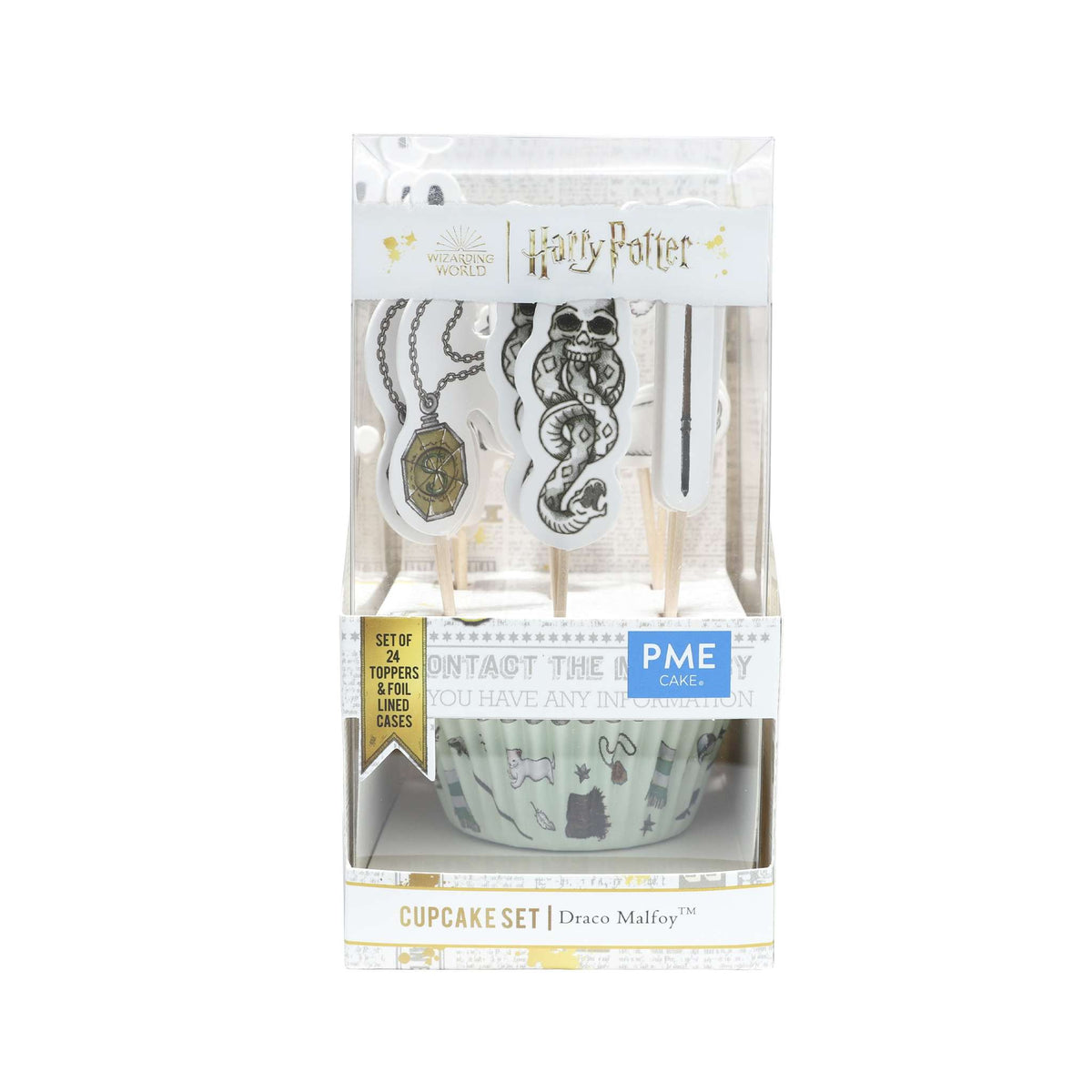 Harry Potter Cupcake vormpjes & Topper Set van 24, Draco Malfoy