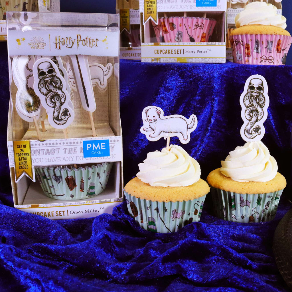 Harry Potter Set de 24 caissettes à cupcakes et toppers, Draco Malfoy