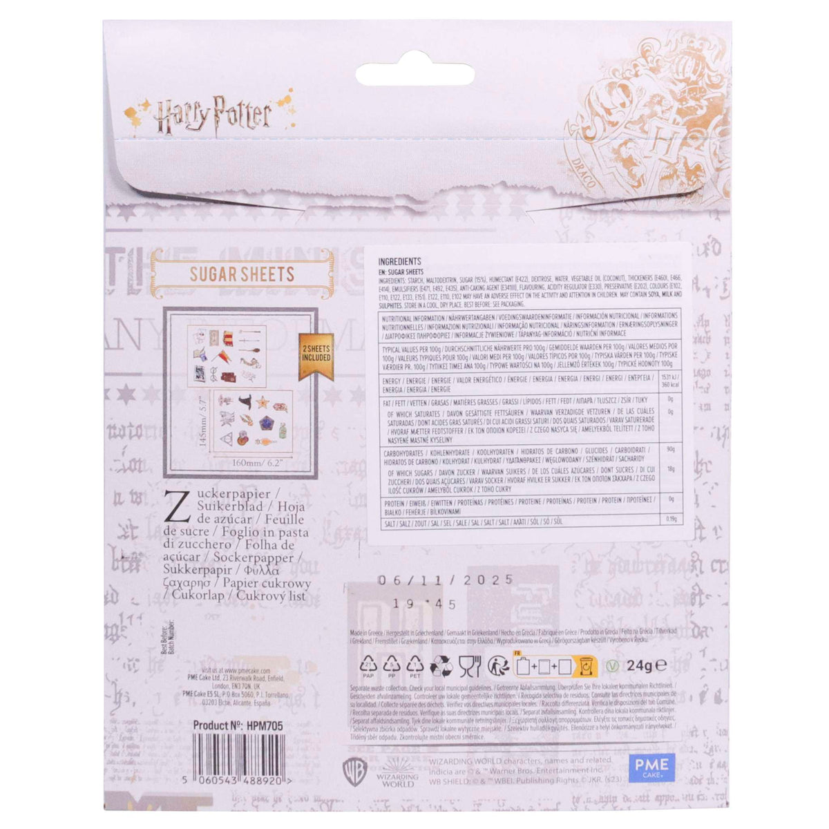 Harry Potter Essbare Zuckerpapier Tortenaufleger, 24er-set, Harry Potter
