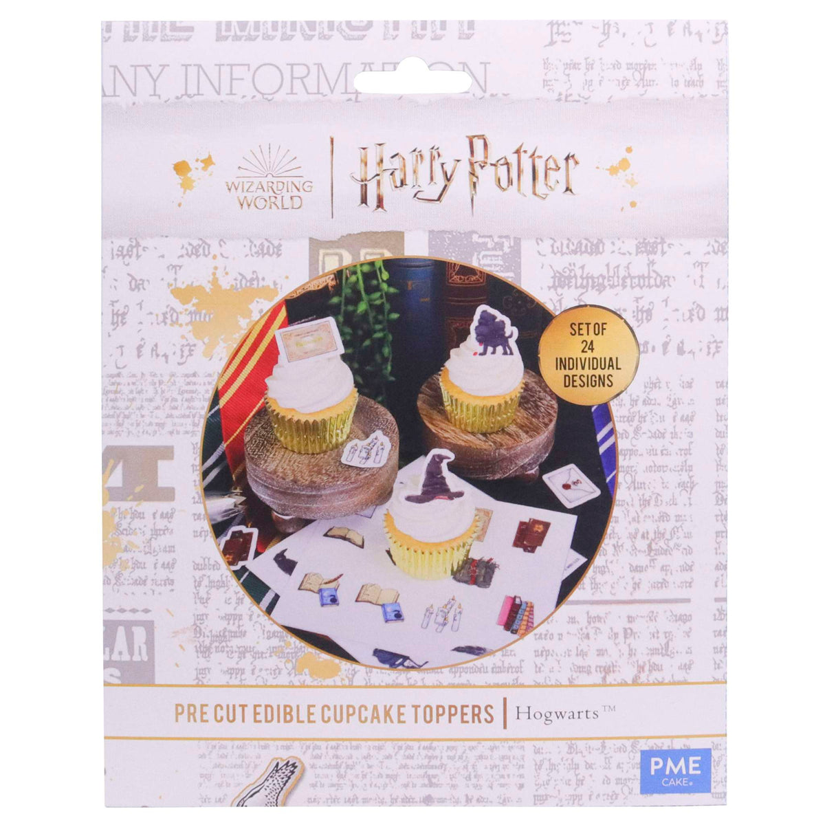 Harry Potter Décorations pour Cupcakes Feuille en Sucre, 24 pièces, Poudlard
