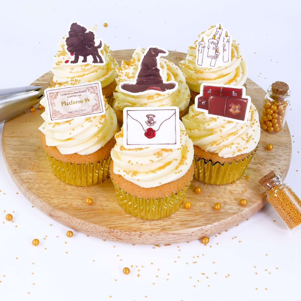 Harry Potter Suikervel cupcake toppers, 24 stuks, Hogwarts