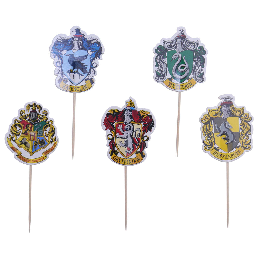 Harry Potter Taarttoppers, 6 stuks, Hogwarts Wapens
