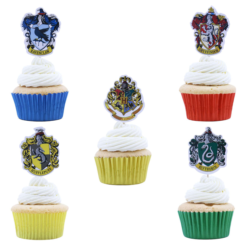 Harry Potter Taarttoppers, 6 stuks, Hogwarts Wapens