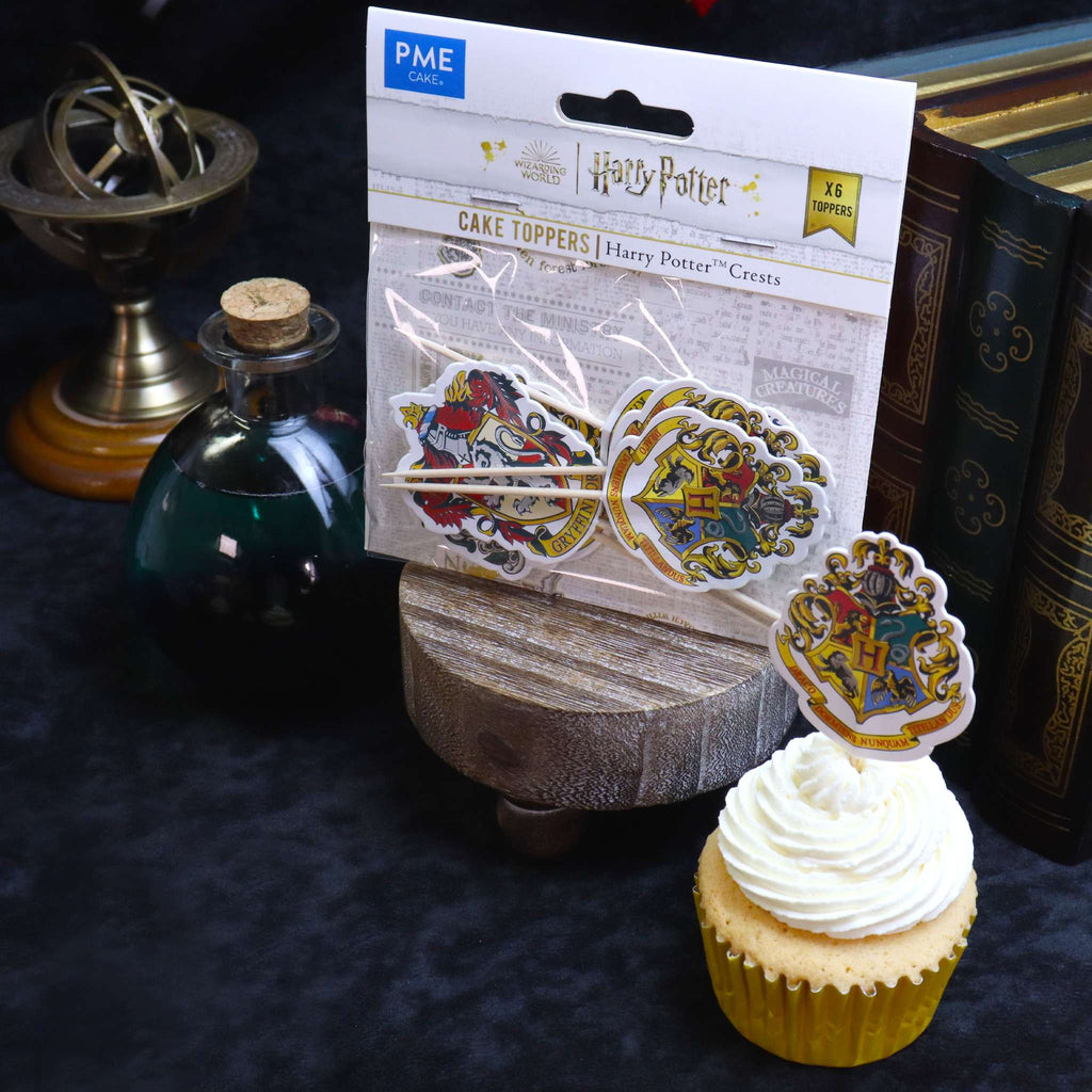 Harry Potter Taarttoppers, 6 stuks, Hogwarts Wapens
