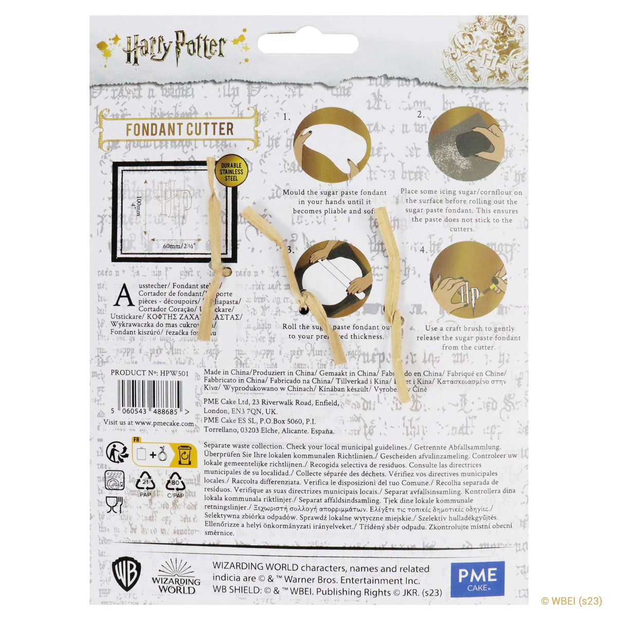 Harry Potter Initials Fondant Cutter