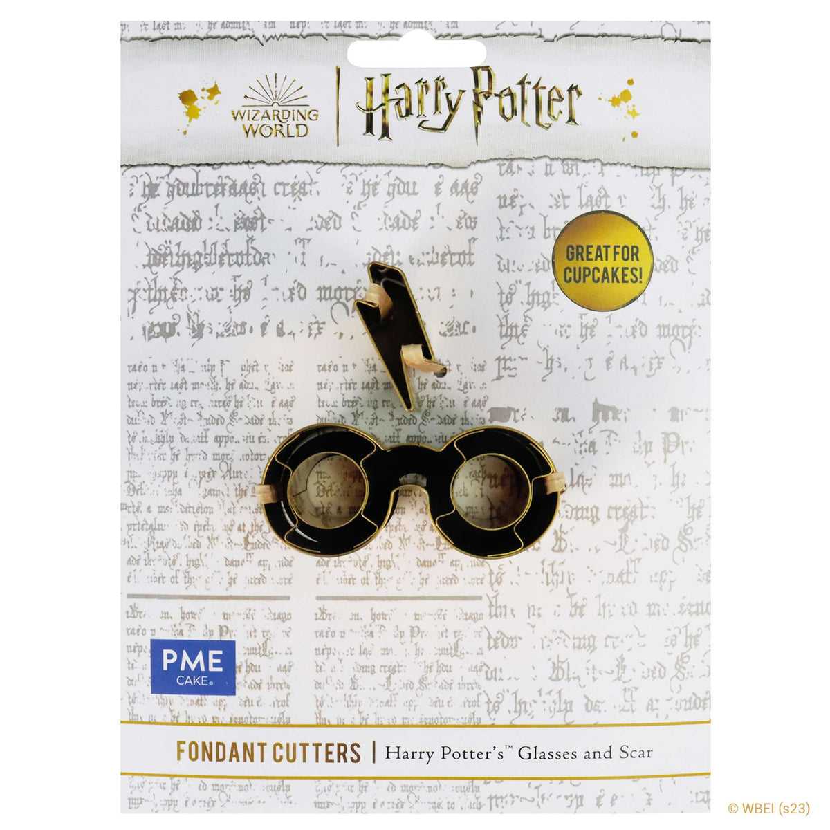 Harry Potter Set de 2 Cortadores de Fondant y Galletas, Gafas y Cicatriz de Harry, Pequeños