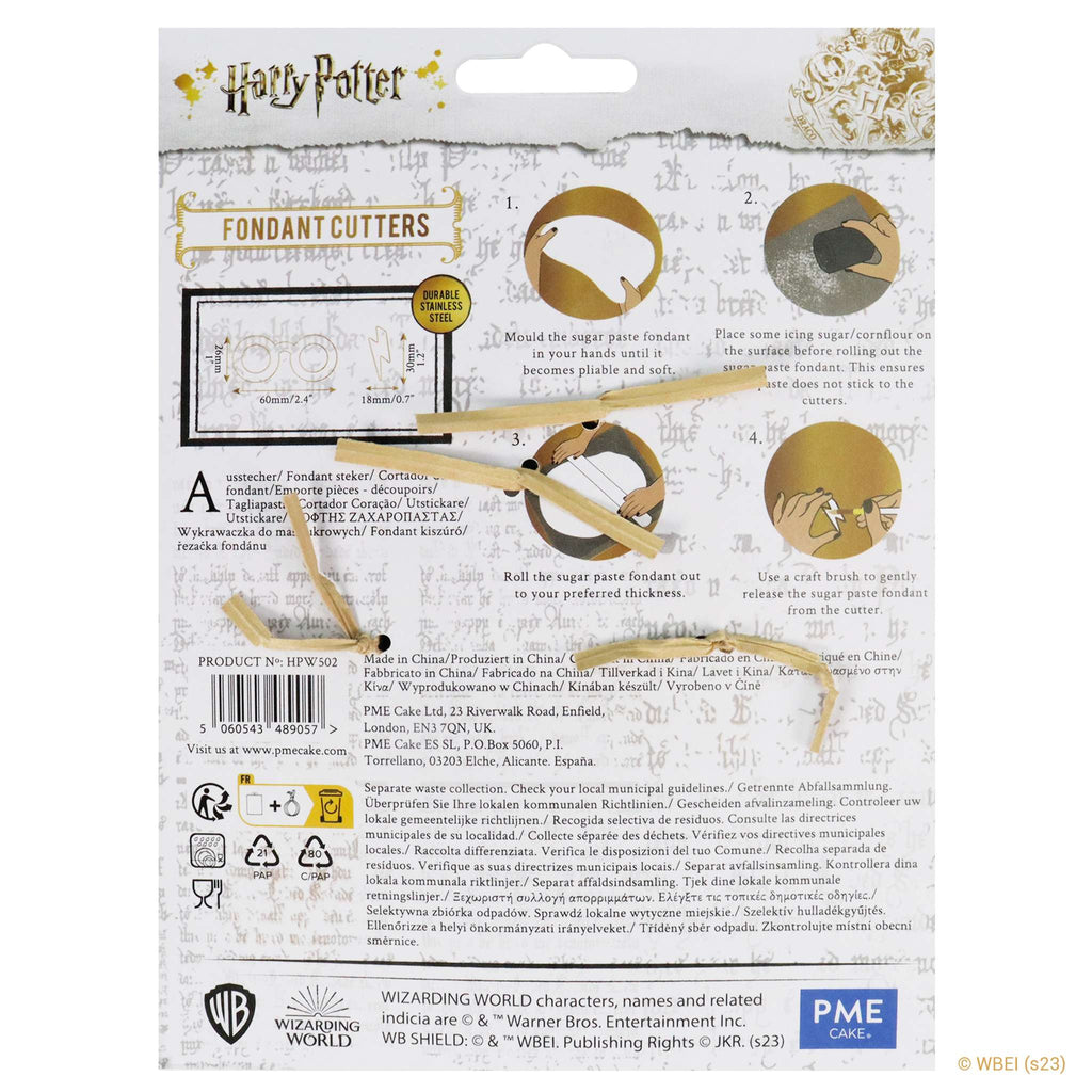 Harry Potter Fondant & Keks Ausstecher, 2er-set, Harrys Brille & Narbe, Klein