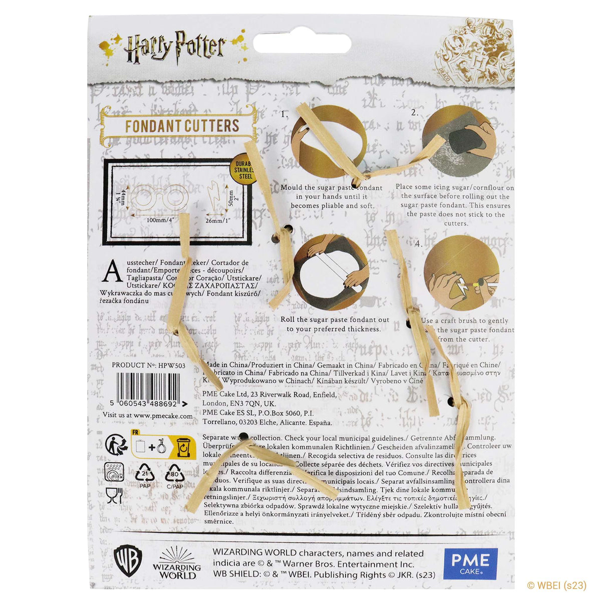 Harry Potters Large Glasses And Scar Fondant Cutter  Set Of 2