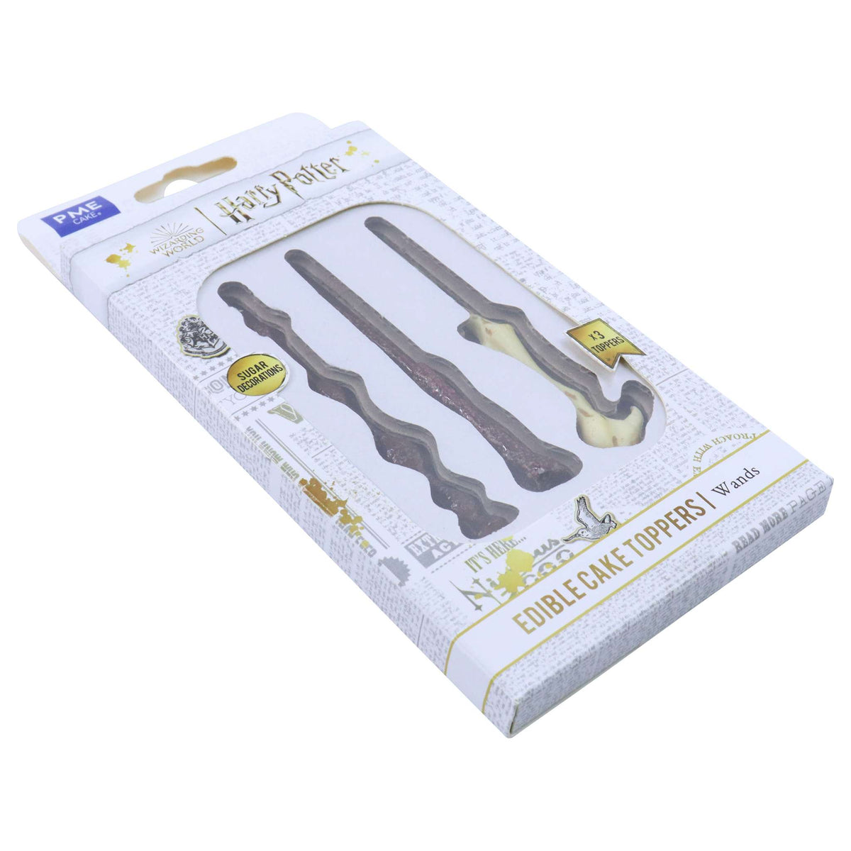 Harry Potter Set de 3 Toppers de Cupcakes Comestibles, Baguettes