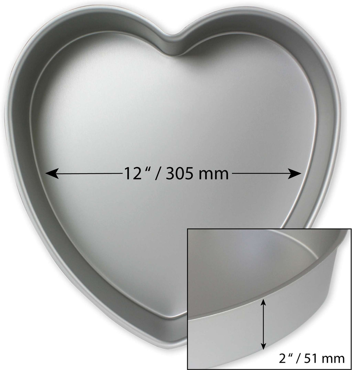 Heart Aluminium Cake Tin (305 x 51mm / 12 x 2")