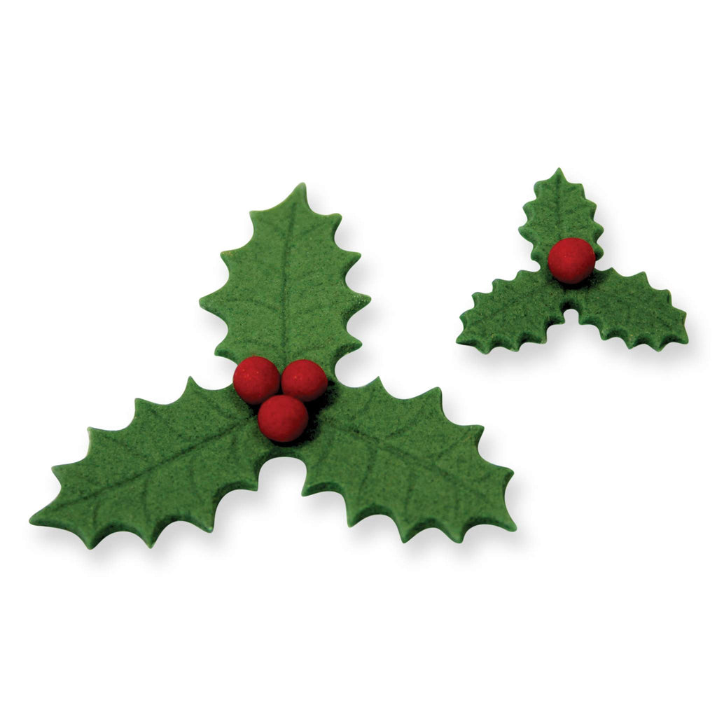 Foliage Ausstecher mit Auswerfer - S/L Adriges Dreiblatt-Stechpalme Set von 2