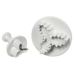 Foliage Ausstecher mit Auswerfer - S/L Adriges Dreiblatt-Stechpalme Set von 2