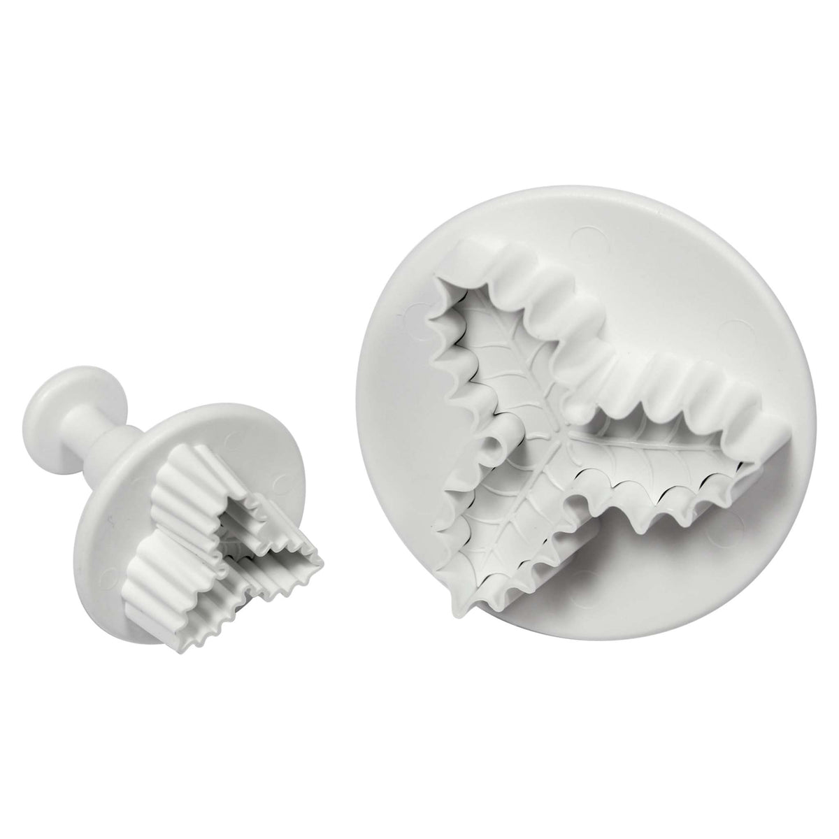 Foliage Ausstecher mit Auswerfer - S/L Adriges Dreiblatt-Stechpalme Set von 2
