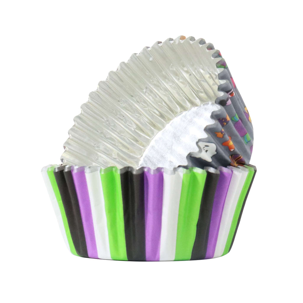 Halloween Folienbeschichtete Cupcake-Förmchen - Trick oder Süß (60 Stück)