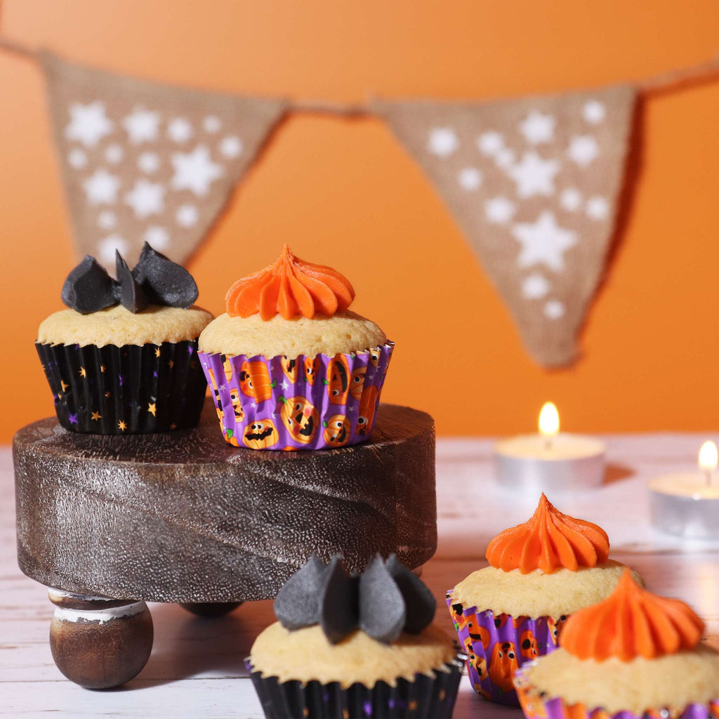 Pumpkin Party Mini Foil Lined Cupcake Cases Pk/60