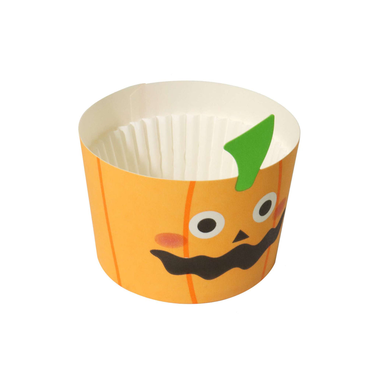 Halloween Kartonbackformen mit Cupcake-Förmchen - Kürbisfratze (12er-Set)