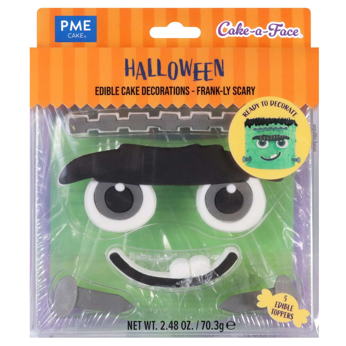 Halloween Décorations en Sucre Comestibles de Gâteau - Frank-ly Scary (5 pièces)