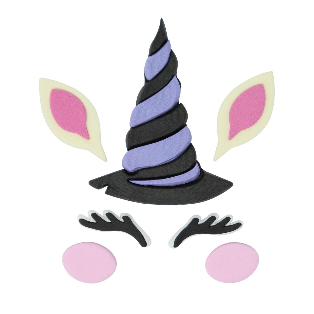 Halloween Essbare Zucker Kuchenaufsätze - Hexe-Einhorn (7 Stück)