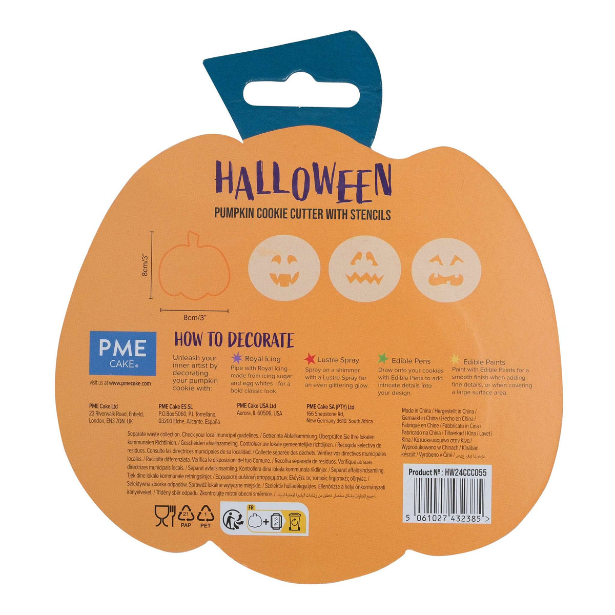 Halloween Cortador de Galletas con Stencils - Calabaza