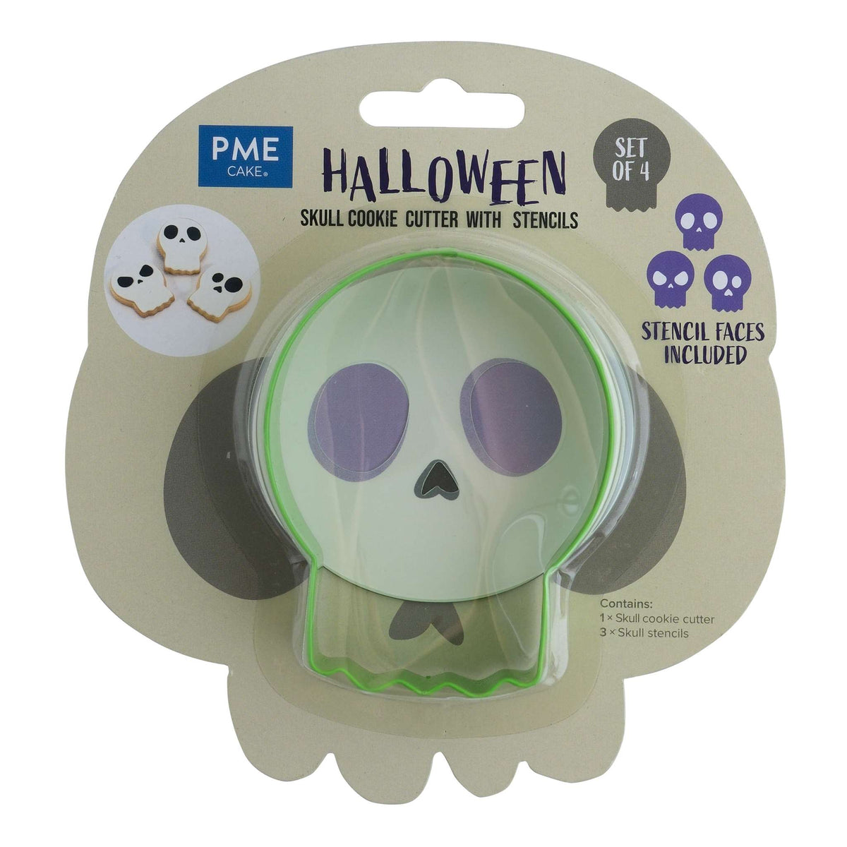 Halloween Cortador de Galletas con Stencils - Calavera
