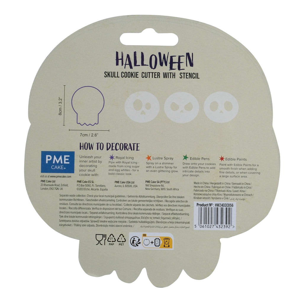 Halloween Cortador de Galletas con Stencils - Calavera
