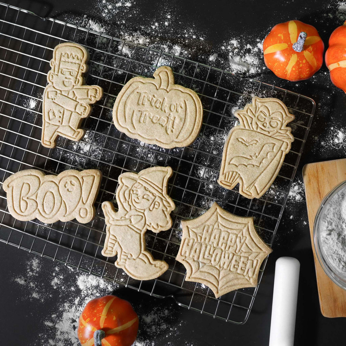 Halloween Koekjesuitstekers & Stempels - Griezelige Personages (Set van 3)