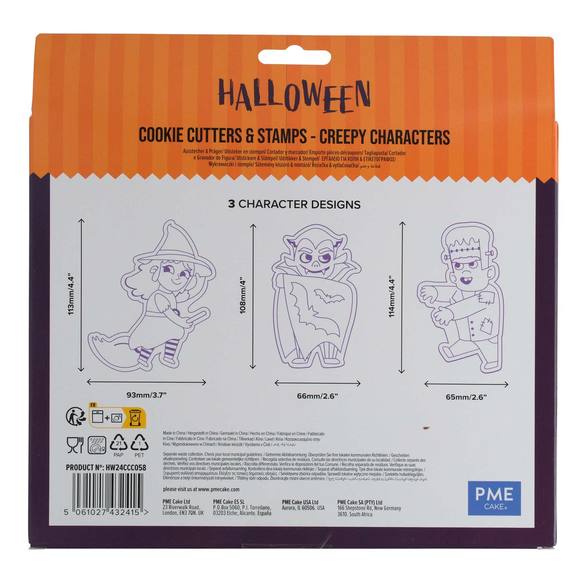 Halloween Koekjesuitstekers & Stempels - Griezelige Personages (Set van 3)