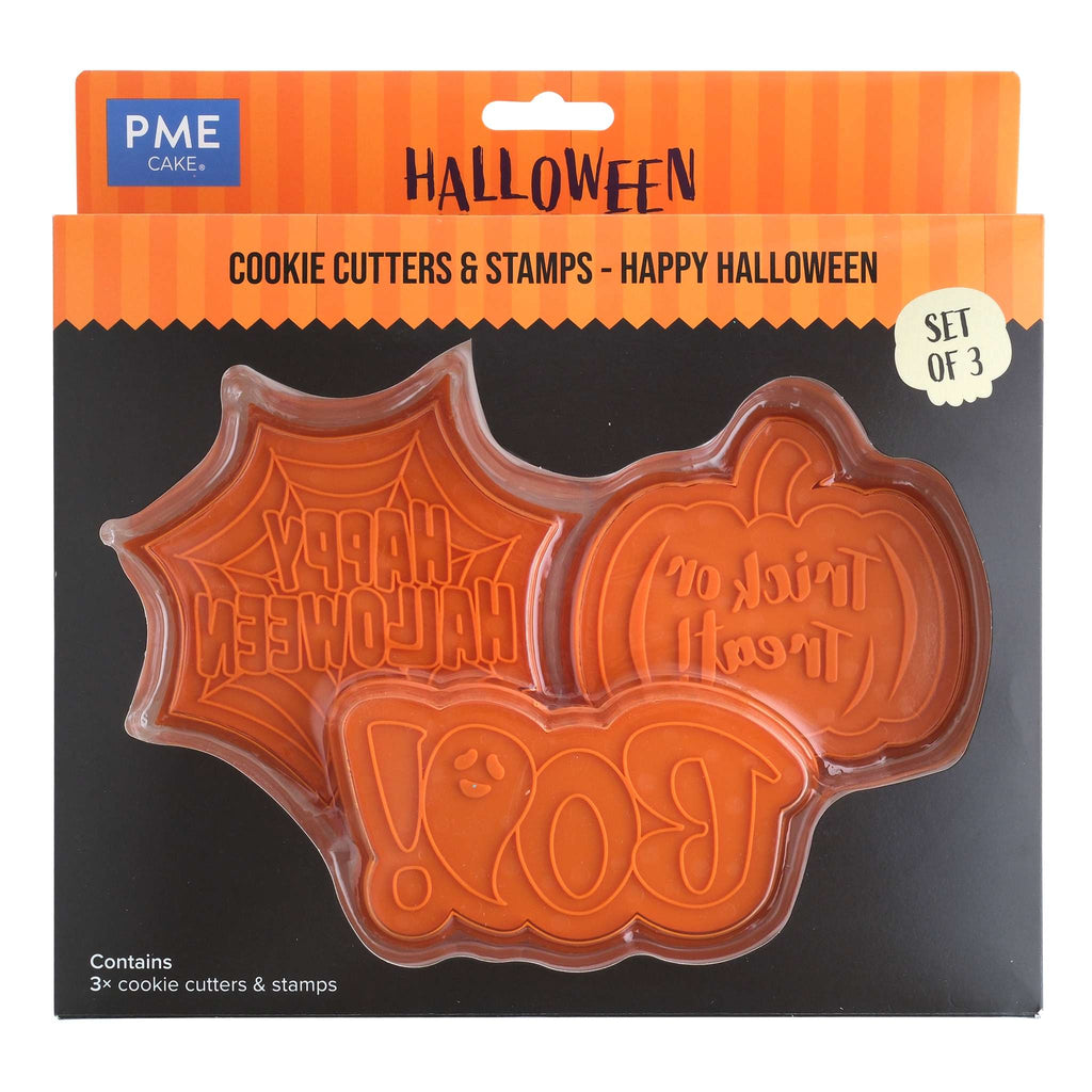 Halloween Koekjesuitstekers & Stempels - Vrolijk Halloween (Set van 3)