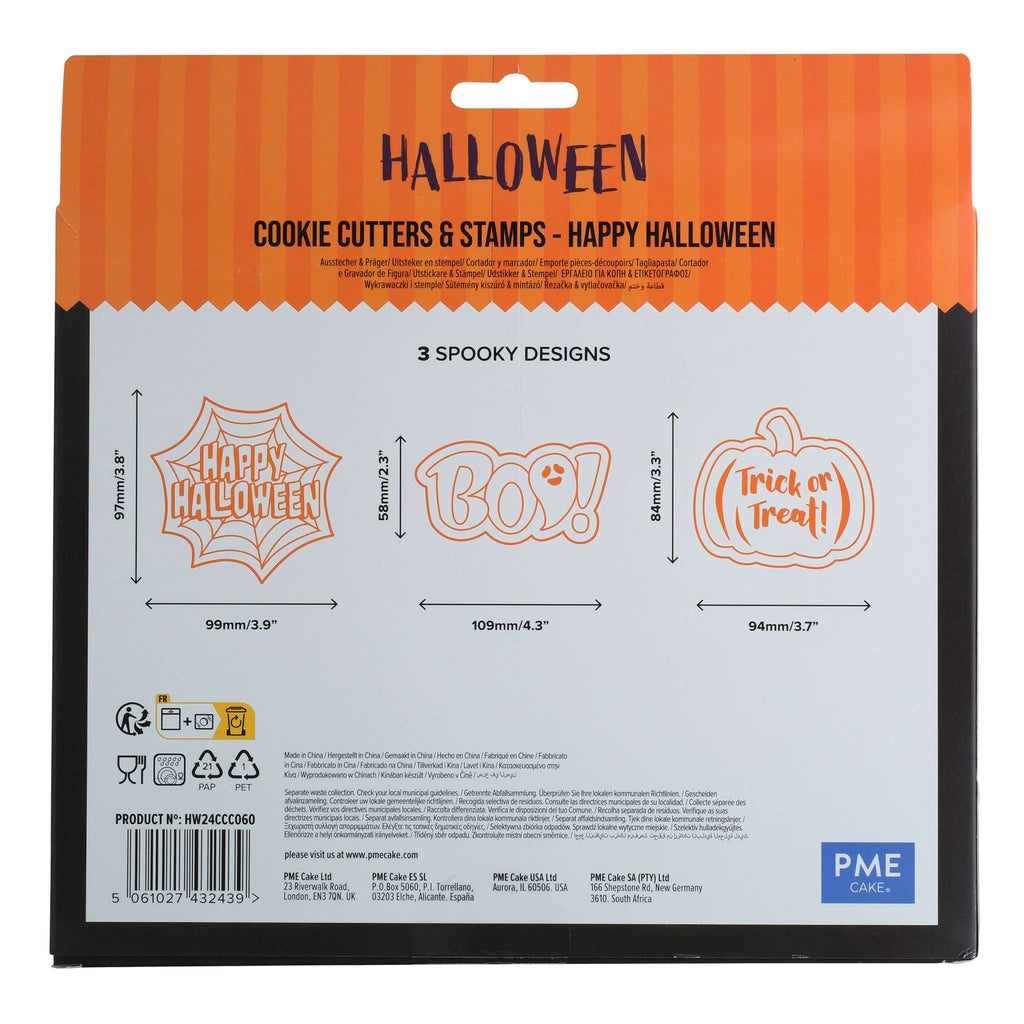 Halloween Koekjesuitstekers & Stempels - Vrolijk Halloween (Set van 3)