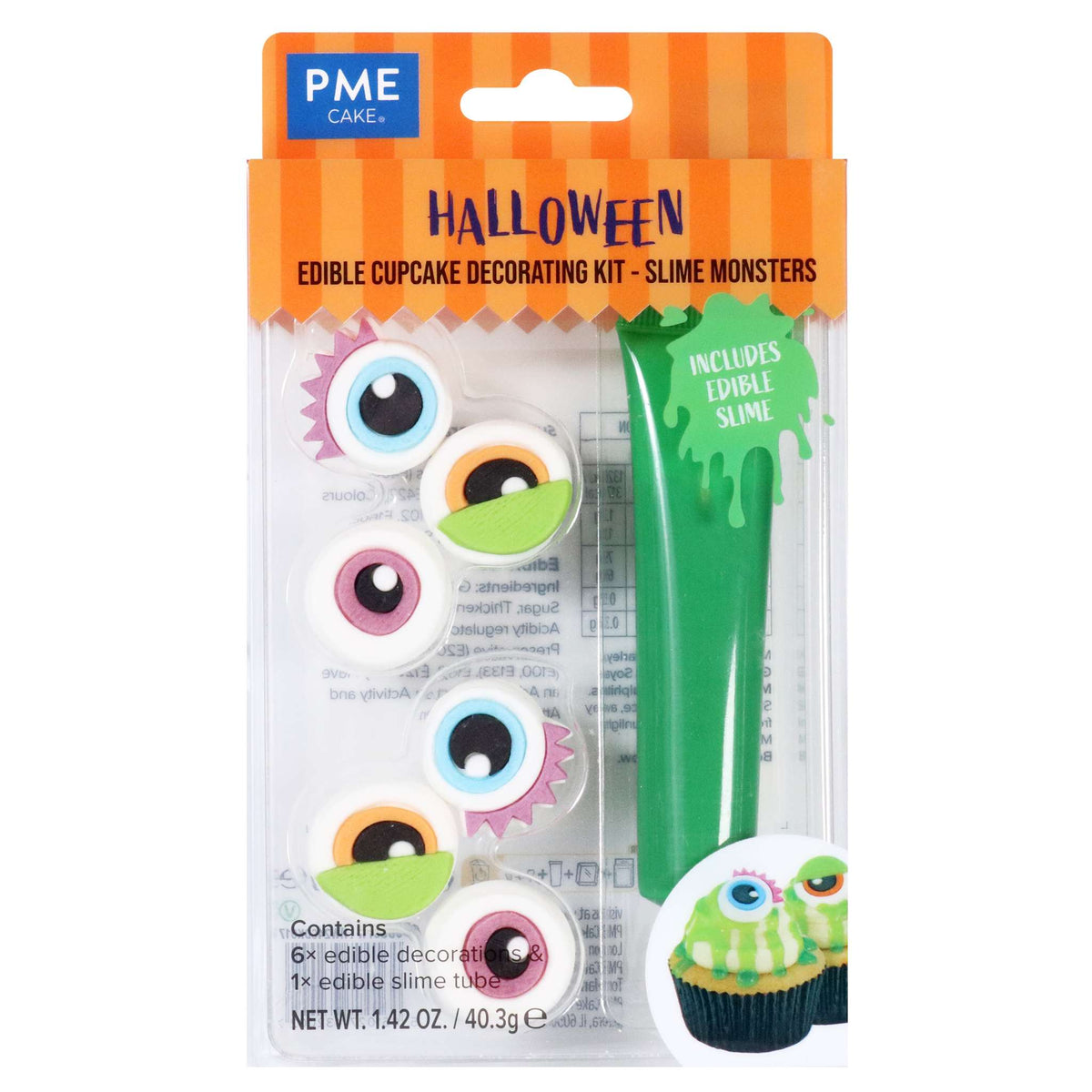 Halloween Cupcake Dekorationsset - Schleimmonster