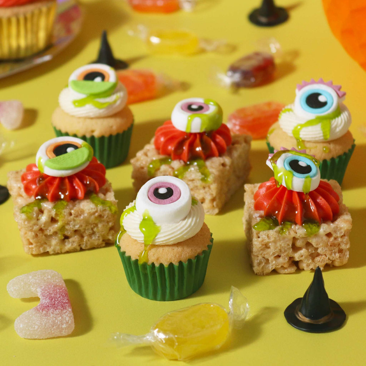 Halloween Cupcake Dekorationsset - Schleimmonster